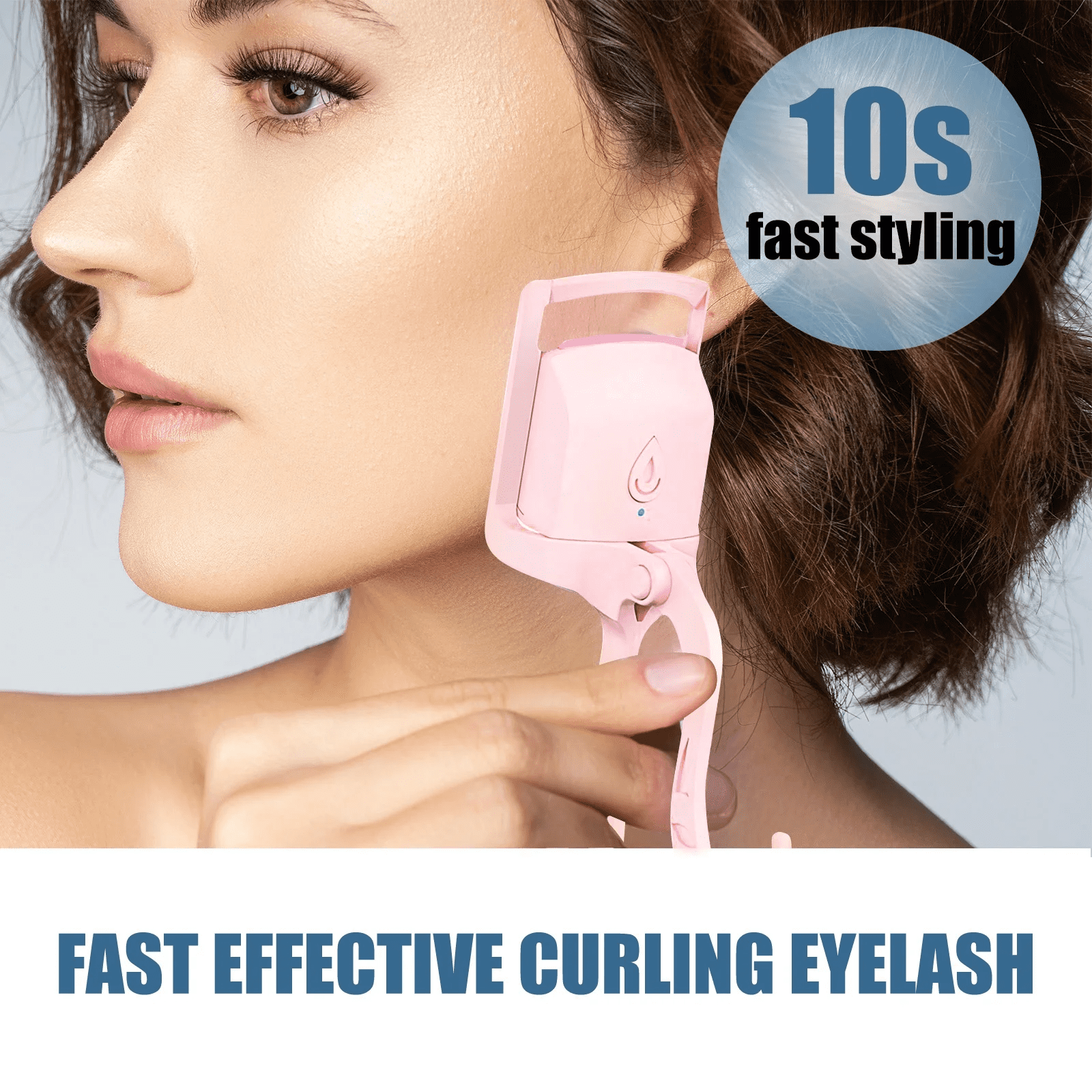 Heated Eyelash Curler for Women, USB Rechargeable Lash Curler for Various Eye Types, Long Lasting Ironing Electric Eyelash Curlers with Silcone Pad