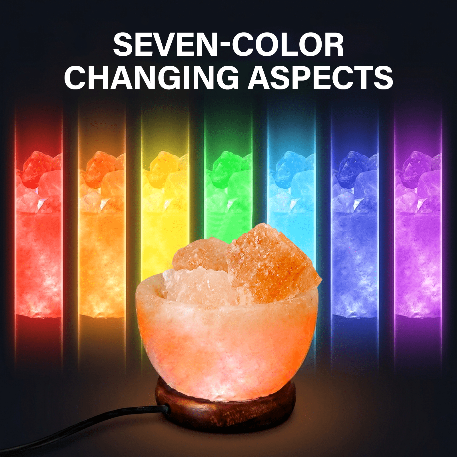 Himalayan Salt Lamp with Natural Crystal, Warm Glow Night Light Home Decor for Bedroom & Living Room, Decorative Mood Lighting
